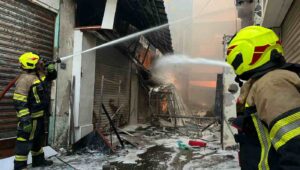 آتش سوزی بازار بحرین